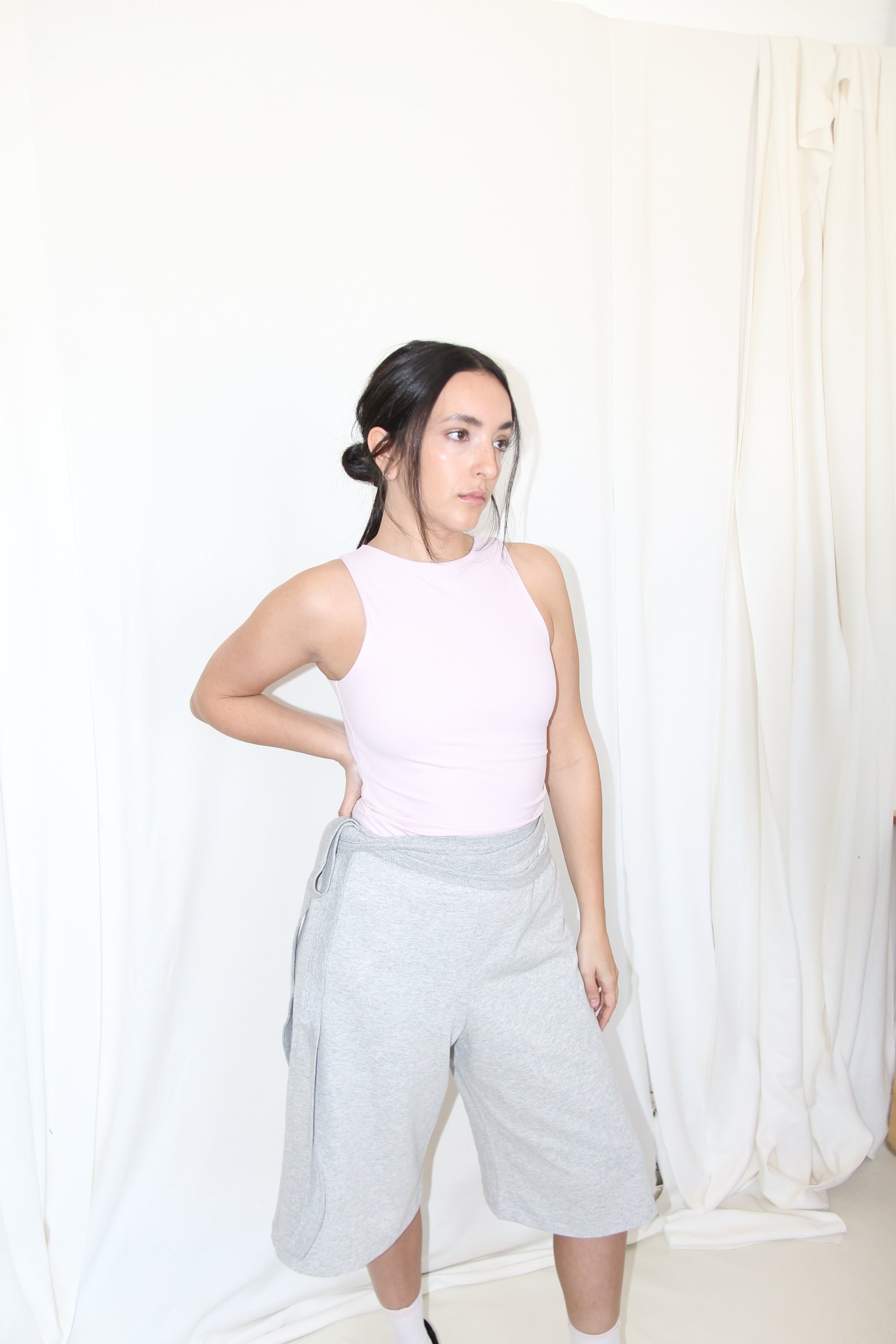 Double Layer Lycra Top- Baby Pink