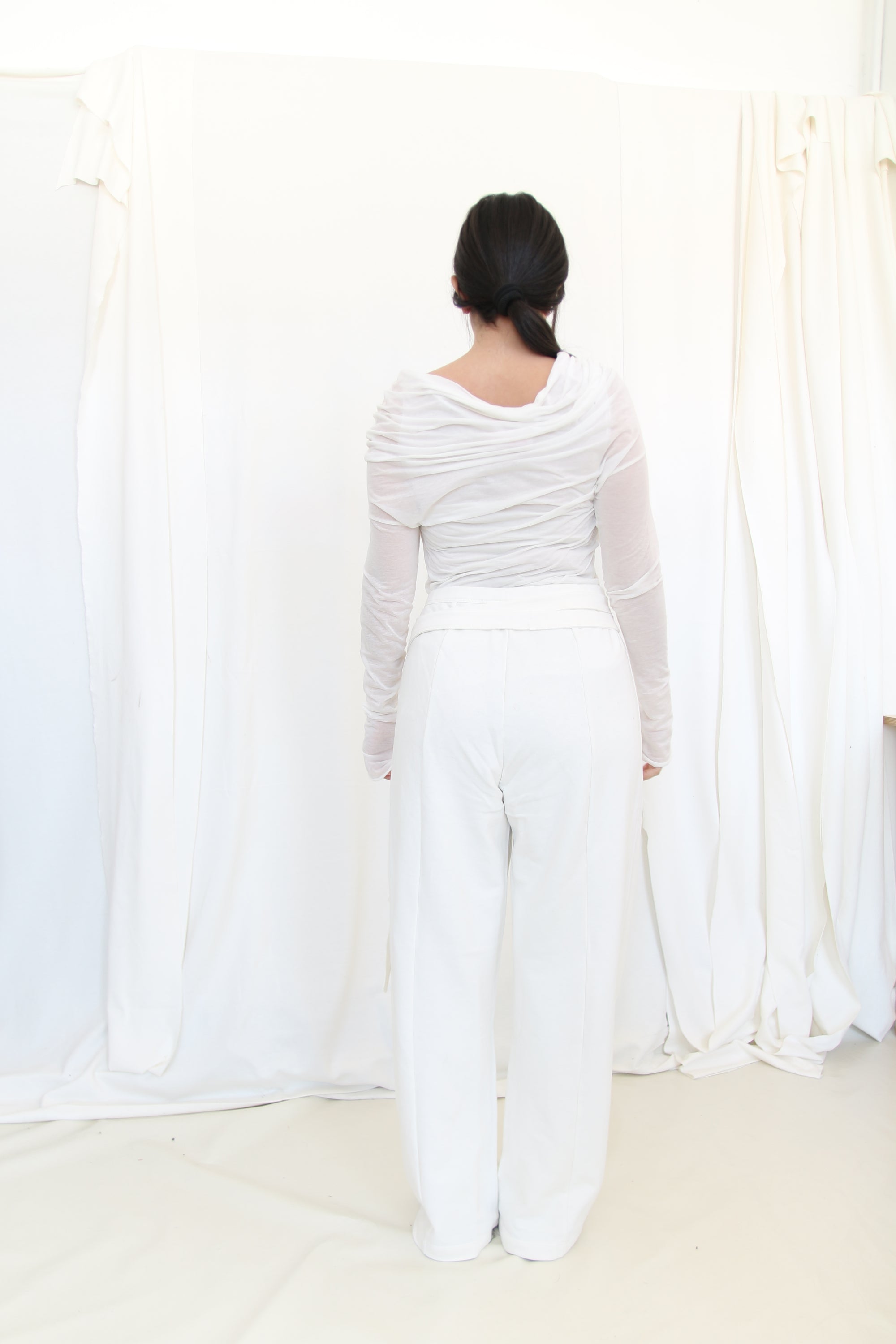 Wrap  Sweat Pants- Ivory Jersey