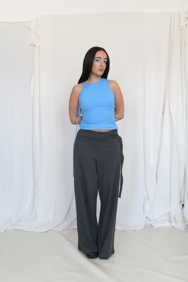 Wrap Sweat Pants- Steel Gray Jersey