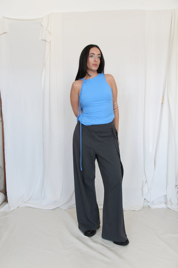 Double Layer Lycra Top- Sky Blue