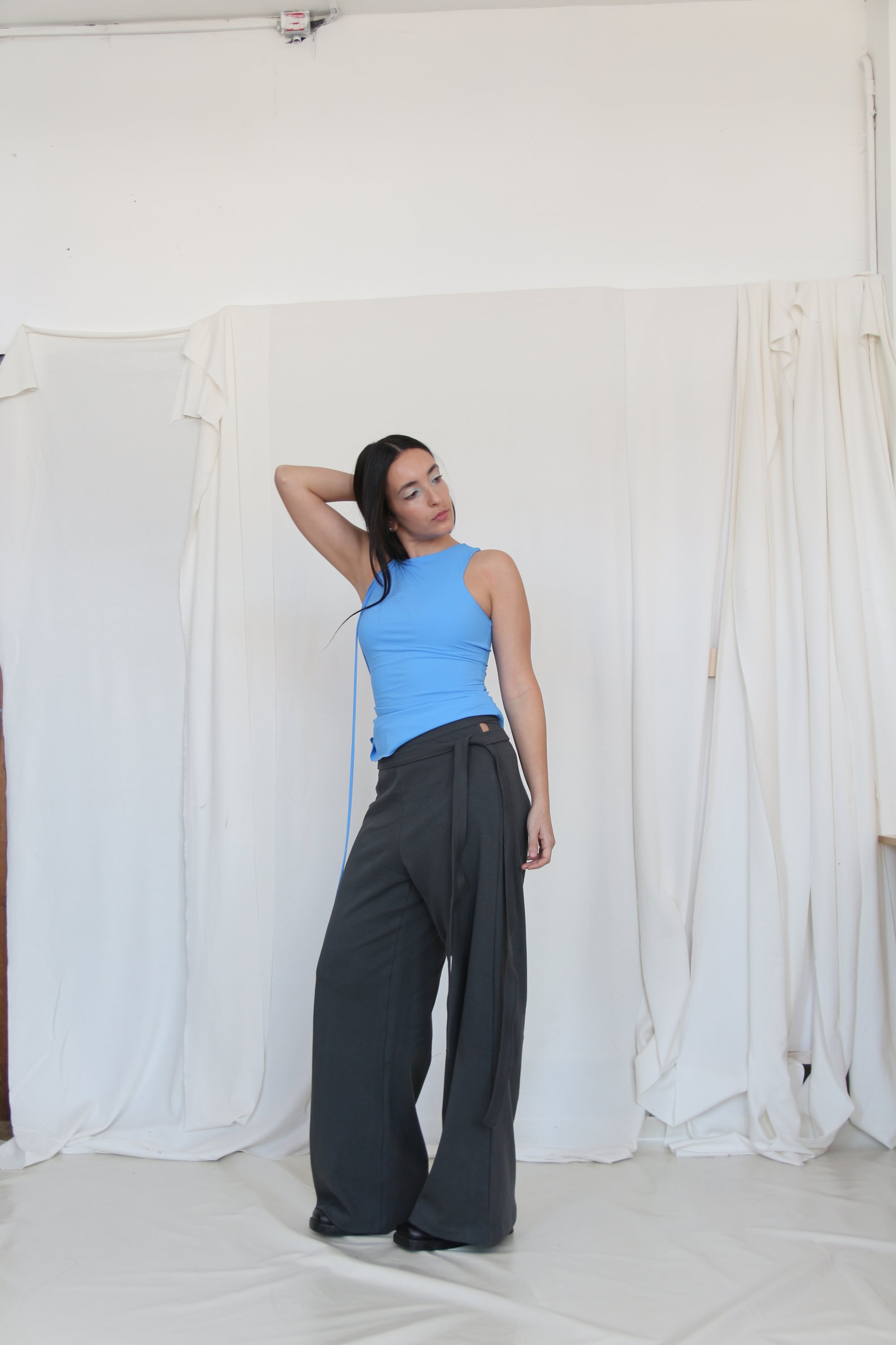 Wrap Sweat Pants- Steel Gray Jersey
