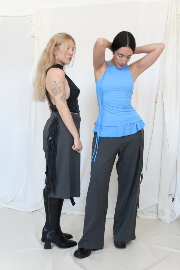 Double Layer Lycra Top- Sky Blue