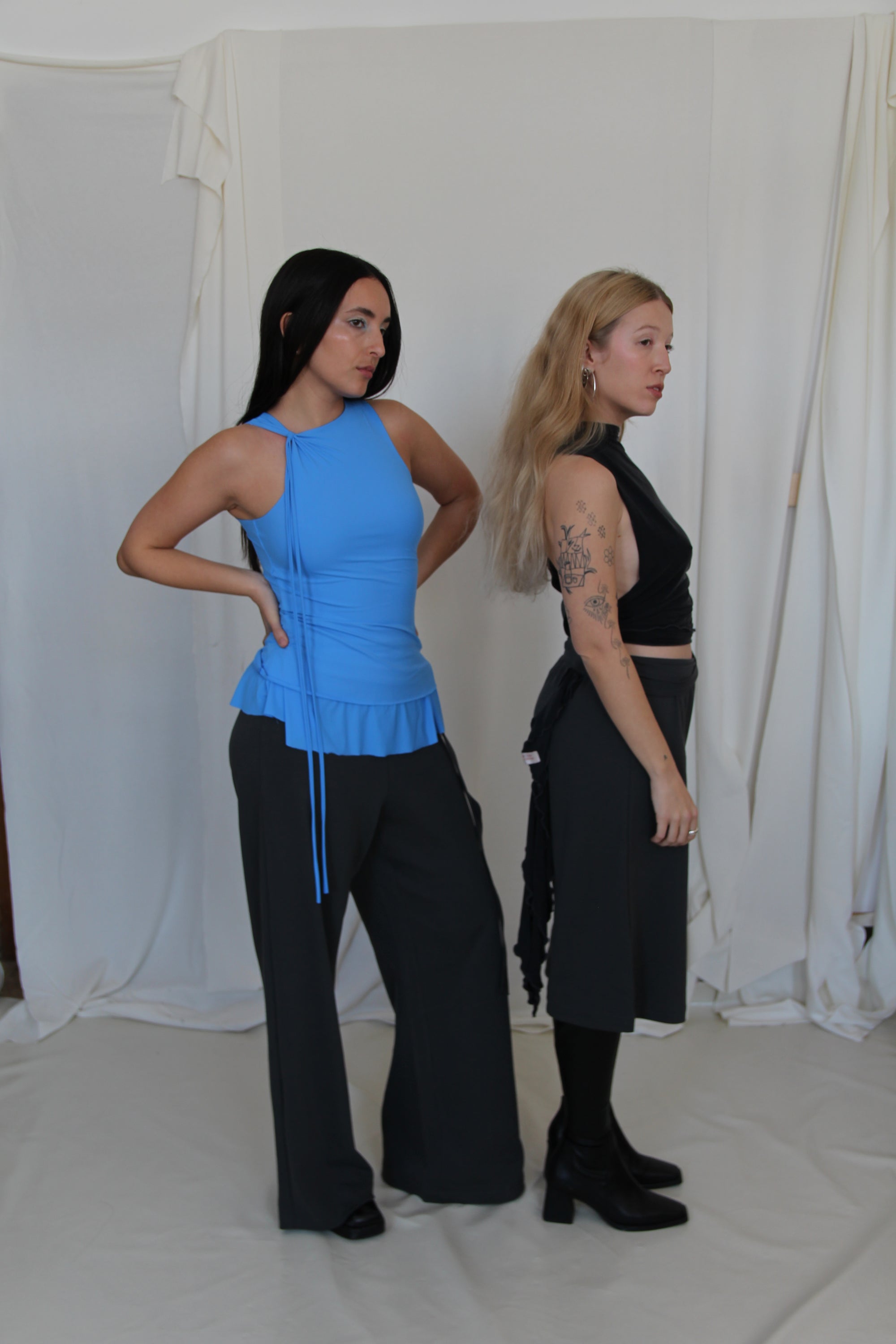 Double Layer Lycra Top- Sky Blue