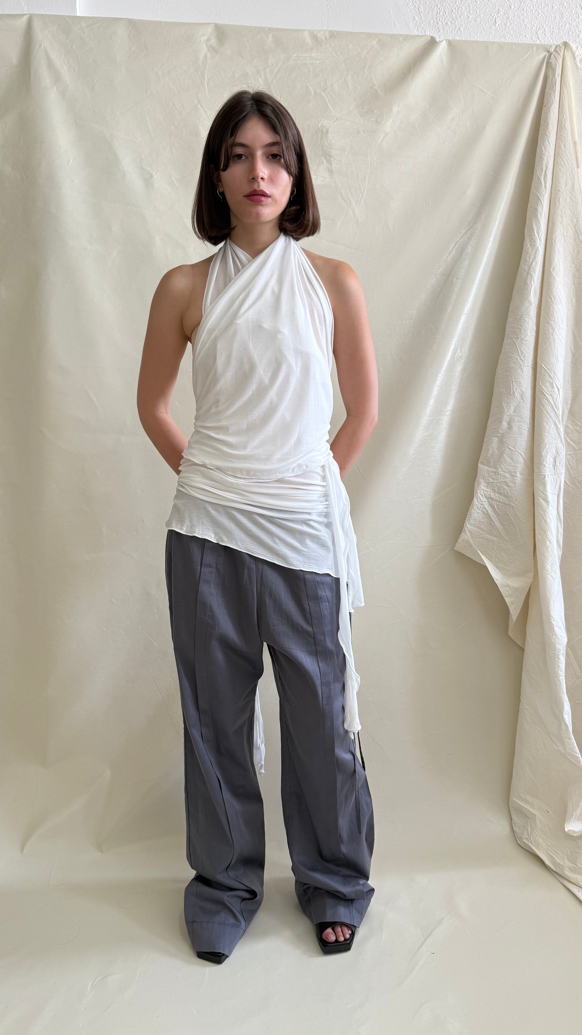 Skin Wrap Dress- White Tencel