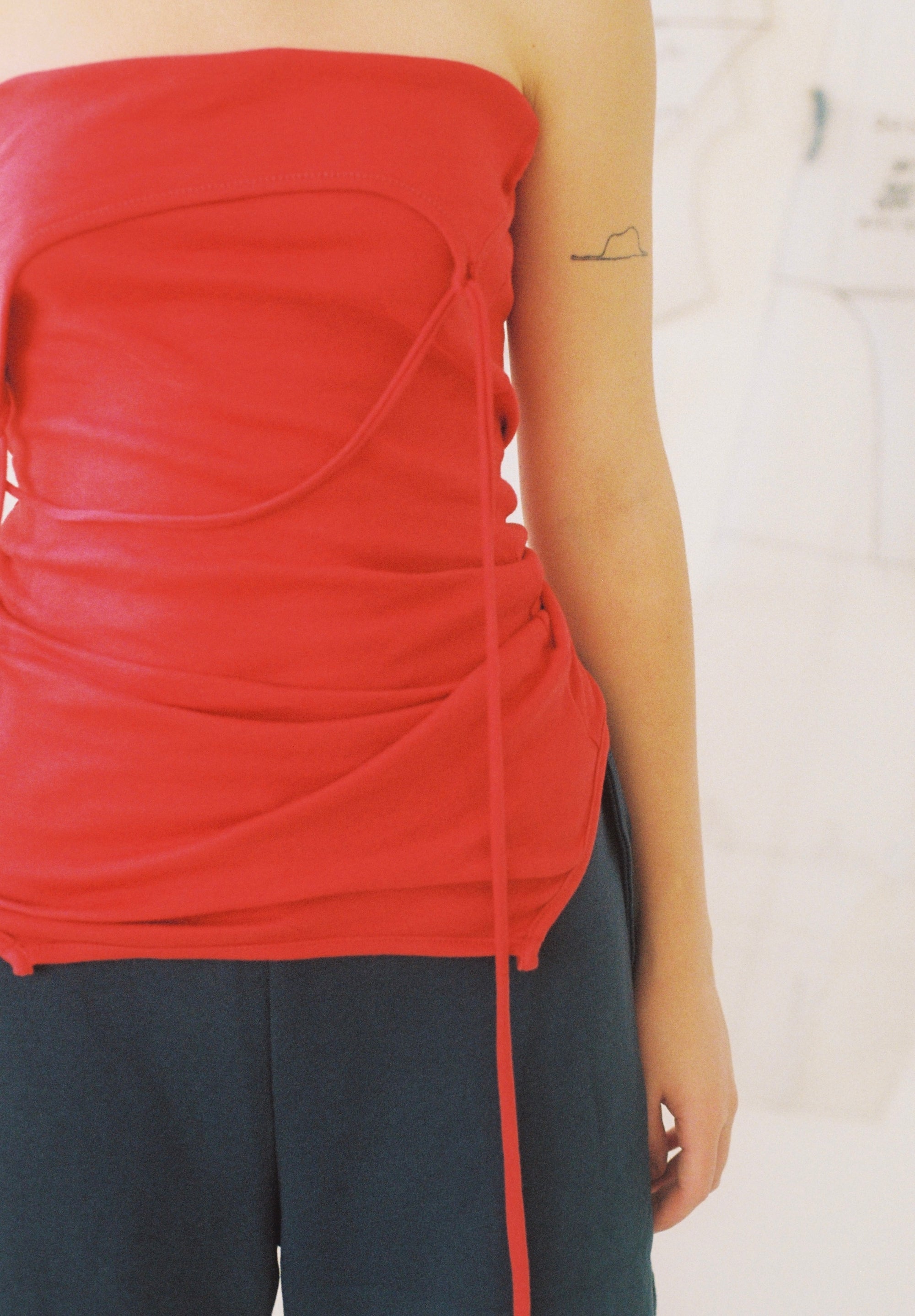 Adaptable Spaghetti Tank- Red Fine Rib