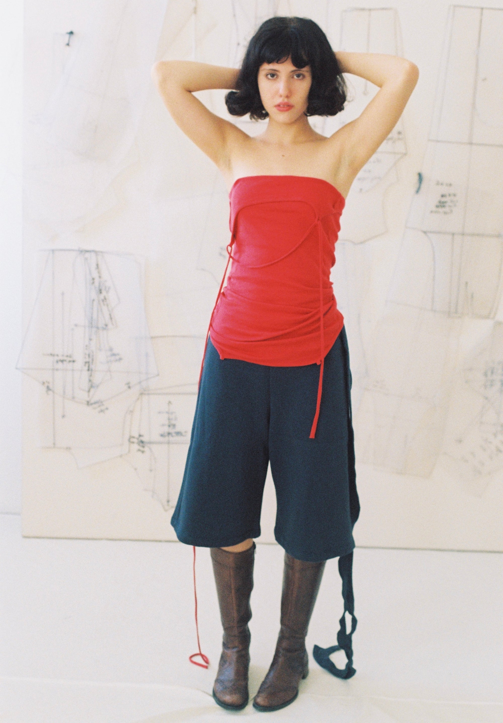 Adaptable Spaghetti Tank- Red Fine Rib