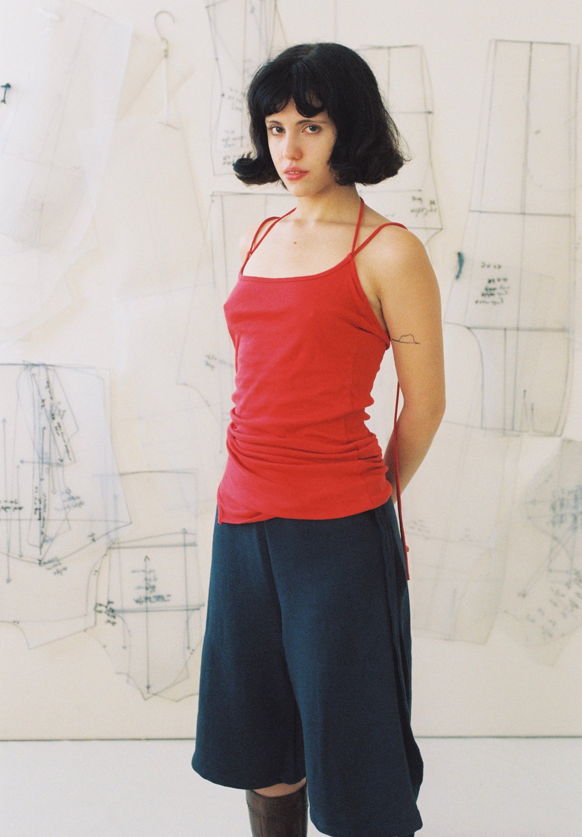 Adaptable Spaghetti Tank- Red Fine Rib