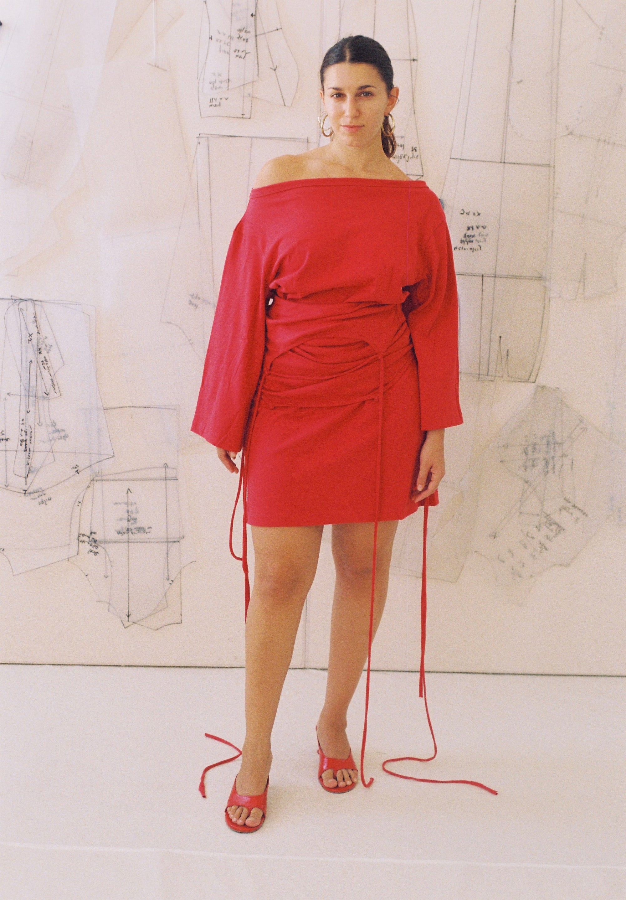 Playground Mini Tee Dress - Heavyweight Red Cotton