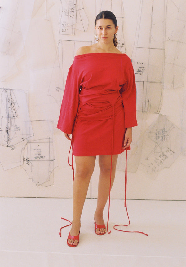 Adaptable Spaghetti Tank- Red Fine Rib
