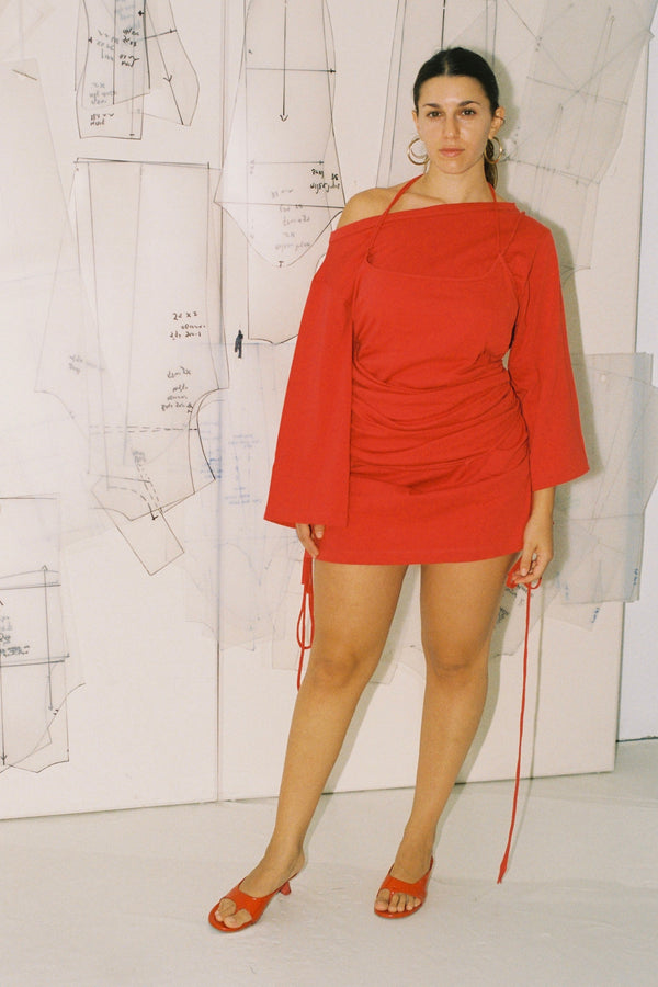 Playground Mini Tee Dress - Heavyweight Red Cotton