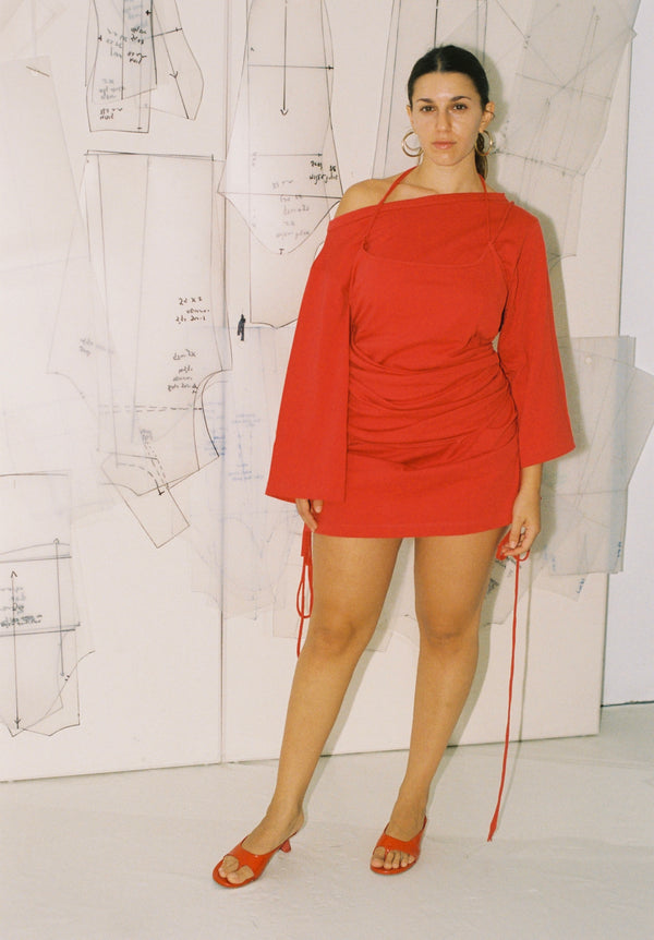 Adaptable Spaghetti Tank- Red Fine Rib