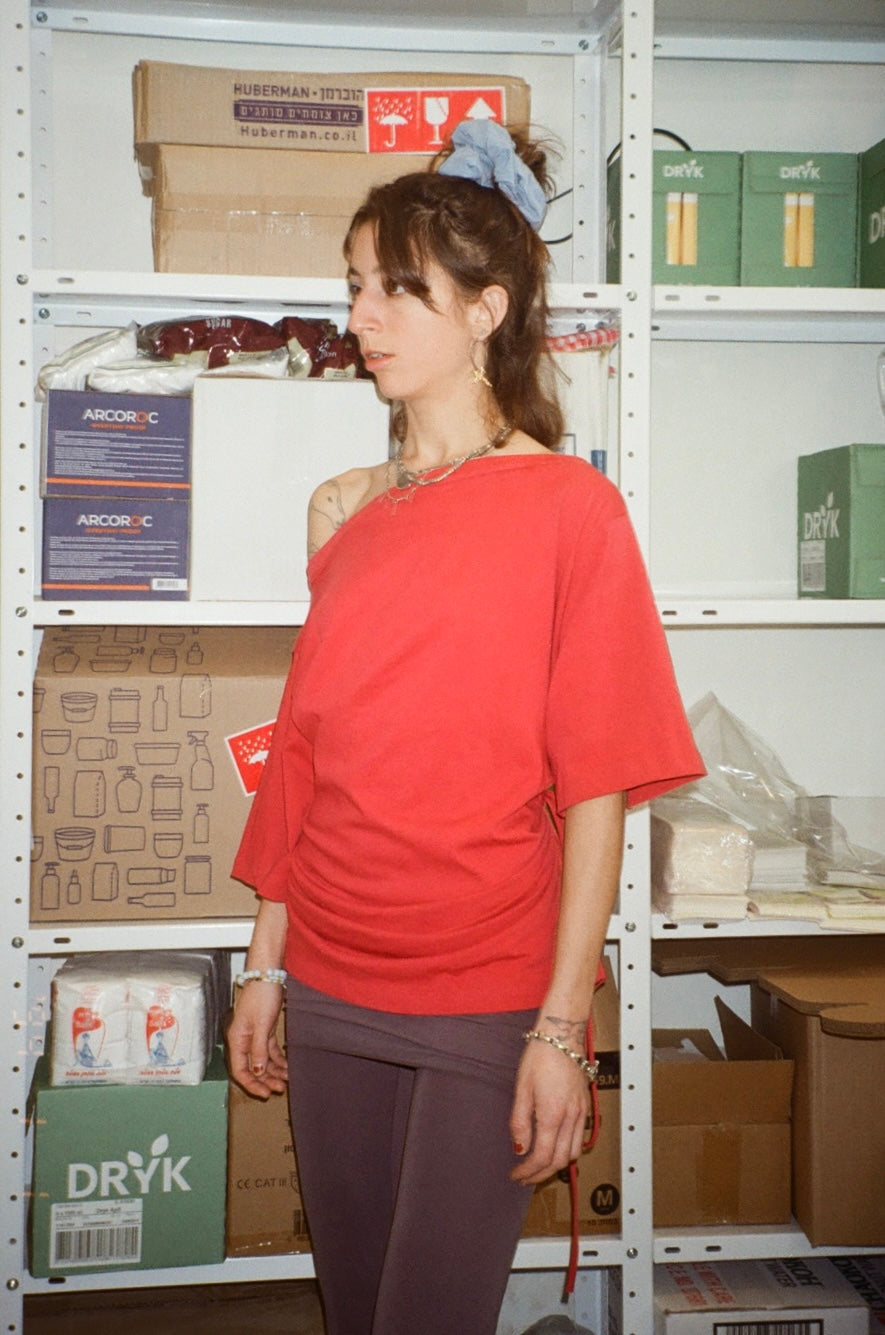 Playground Mini Tee Dress - Heavyweight Red Cotton