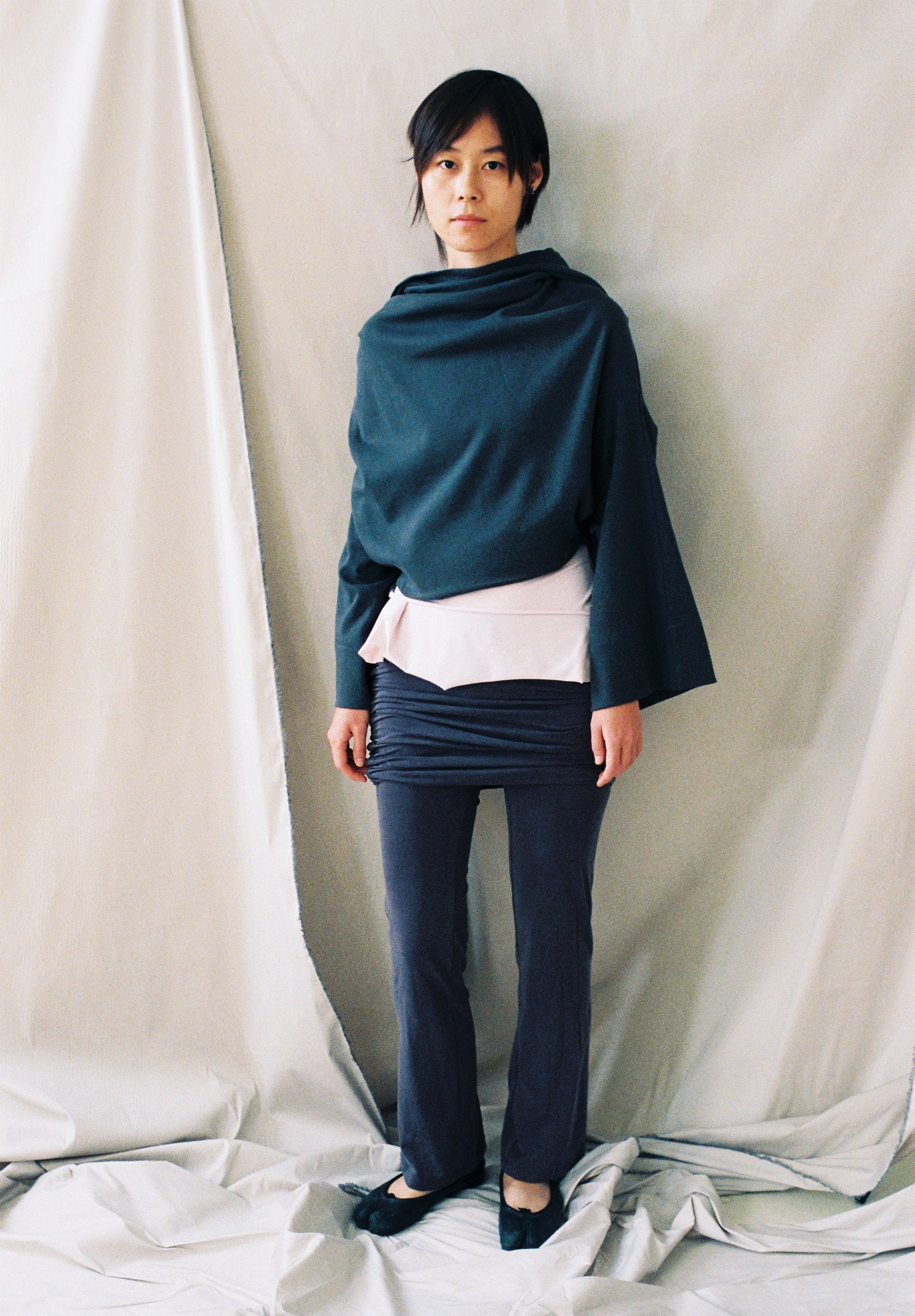 Adjustable Skirted Leggings- Gray Cupro