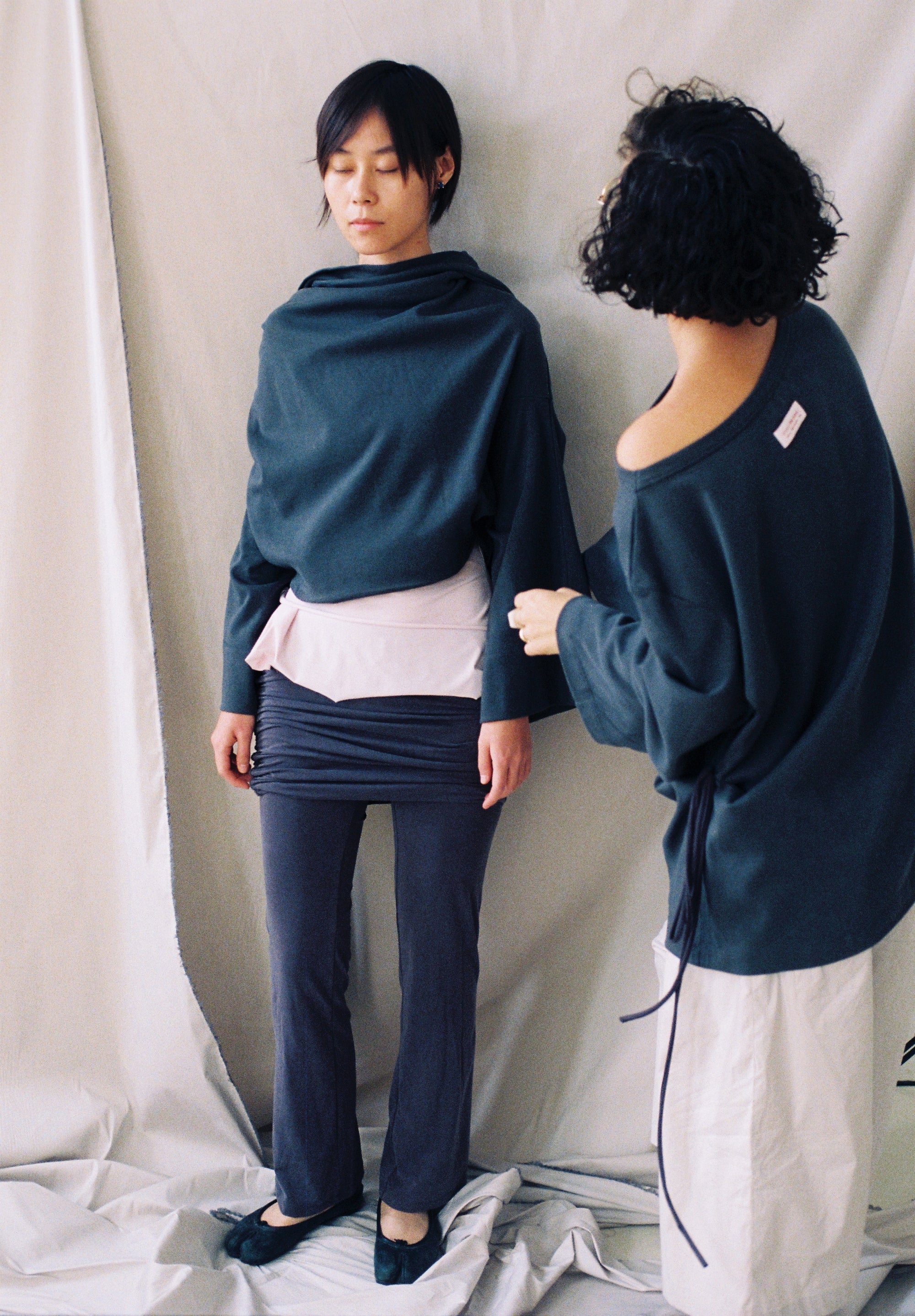 Adjustable Skirted Leggings- Gray Cupro