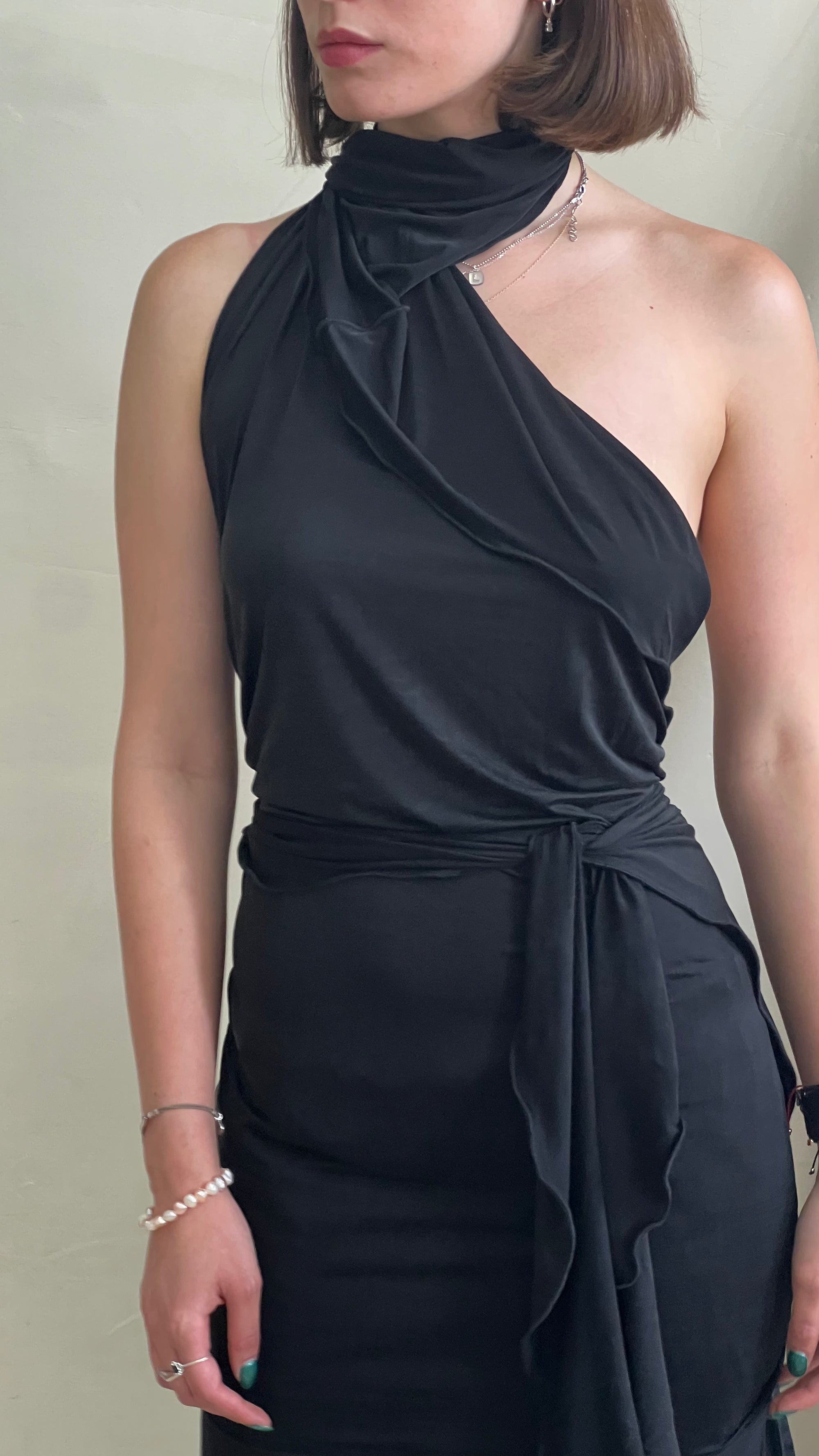 Skin Wrap Dress- Black