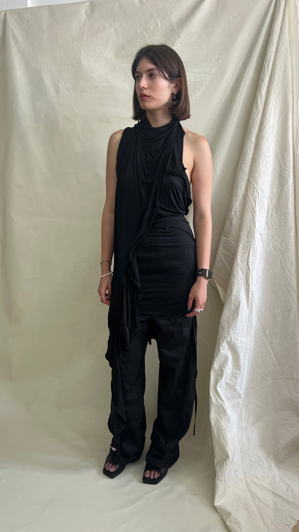 Skin Wrap Dress- Black