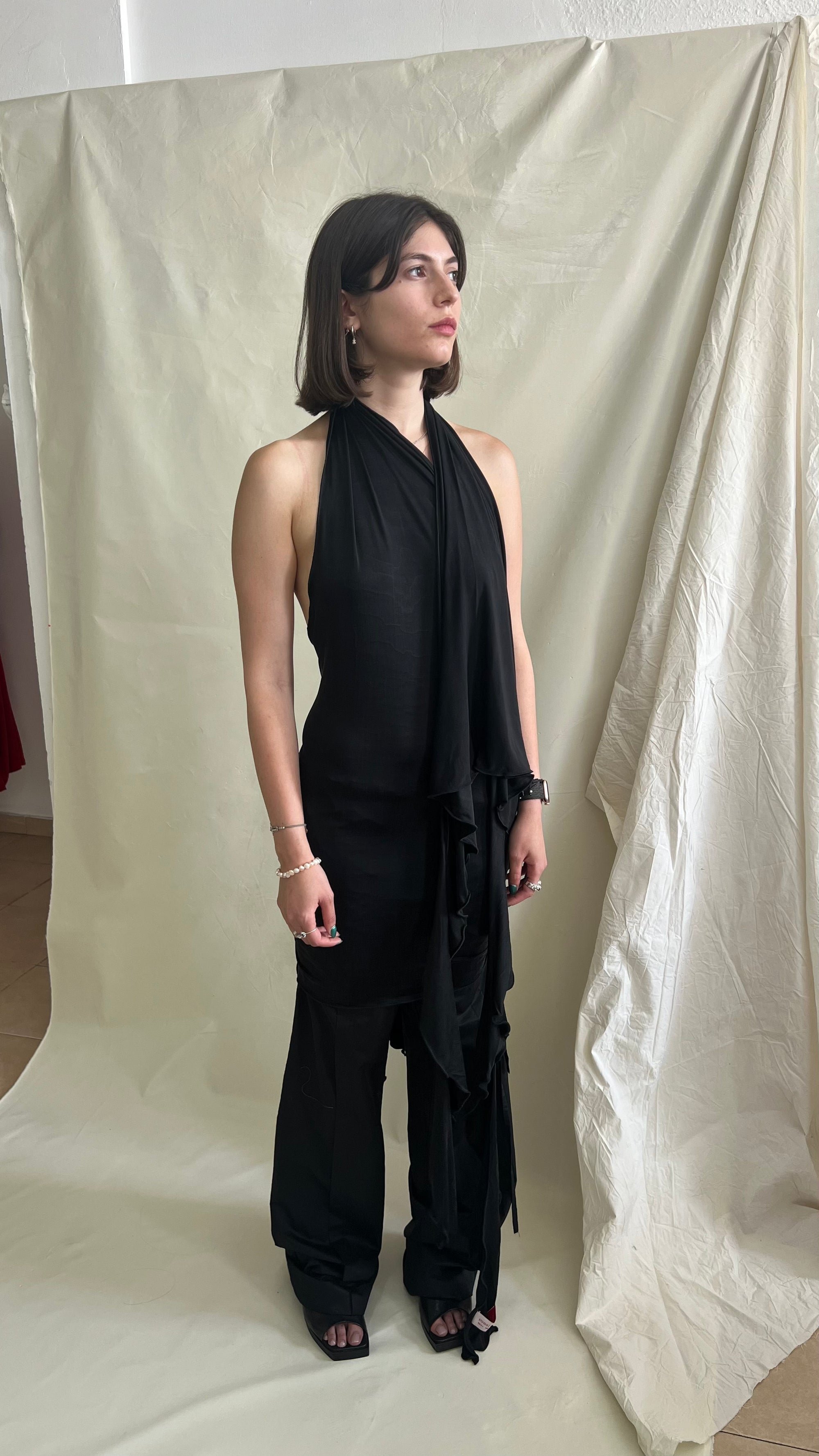 Skin Wrap Dress- Black