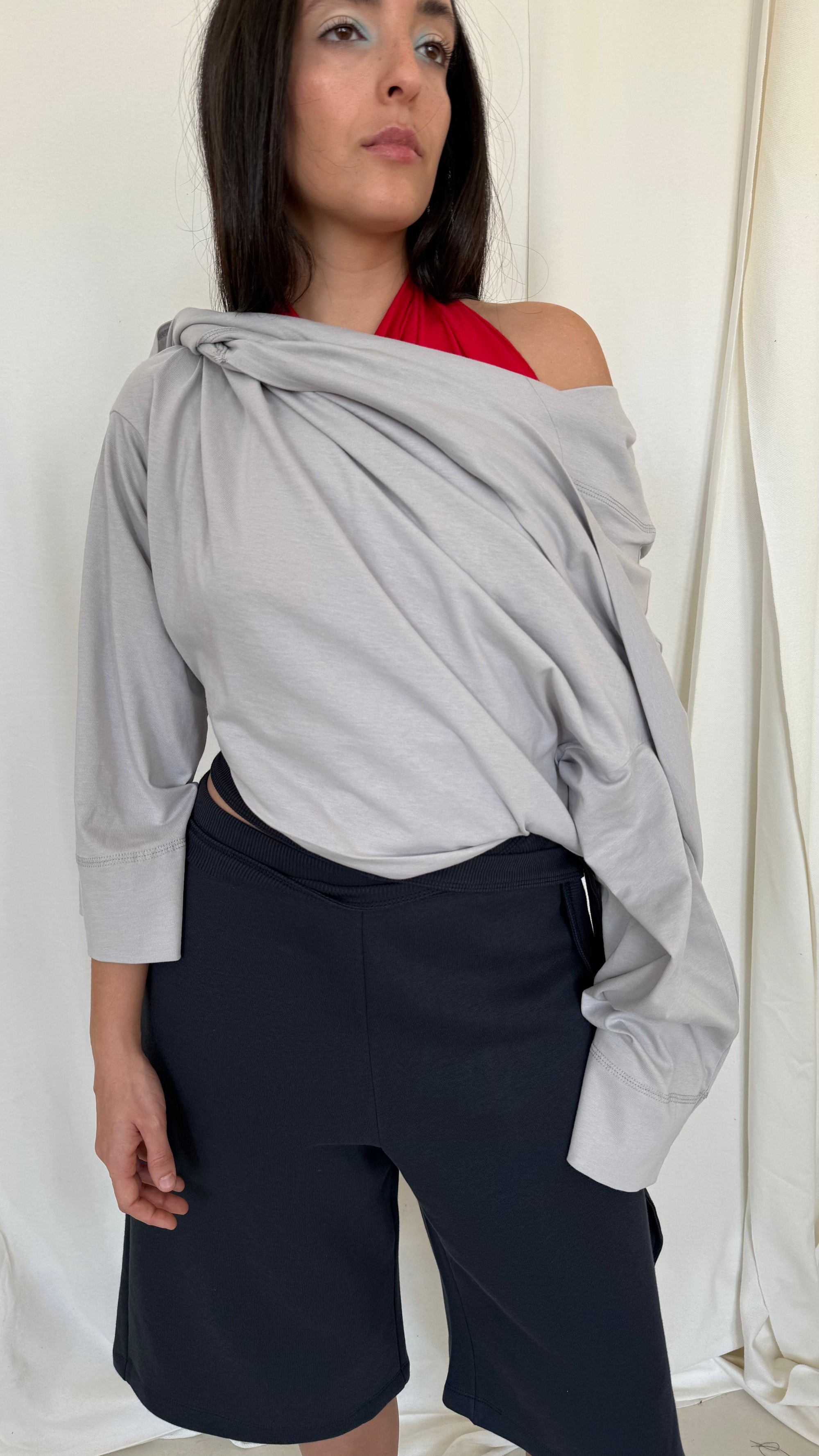 Upside down wrap Tee- Ice