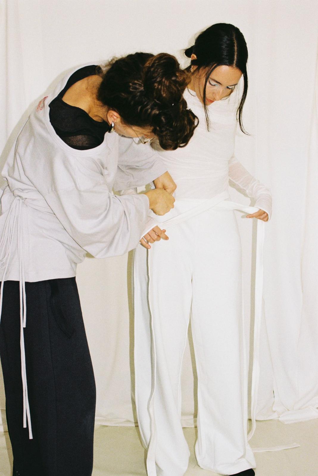 Wrap  Sweat Pants- Ivory Jersey