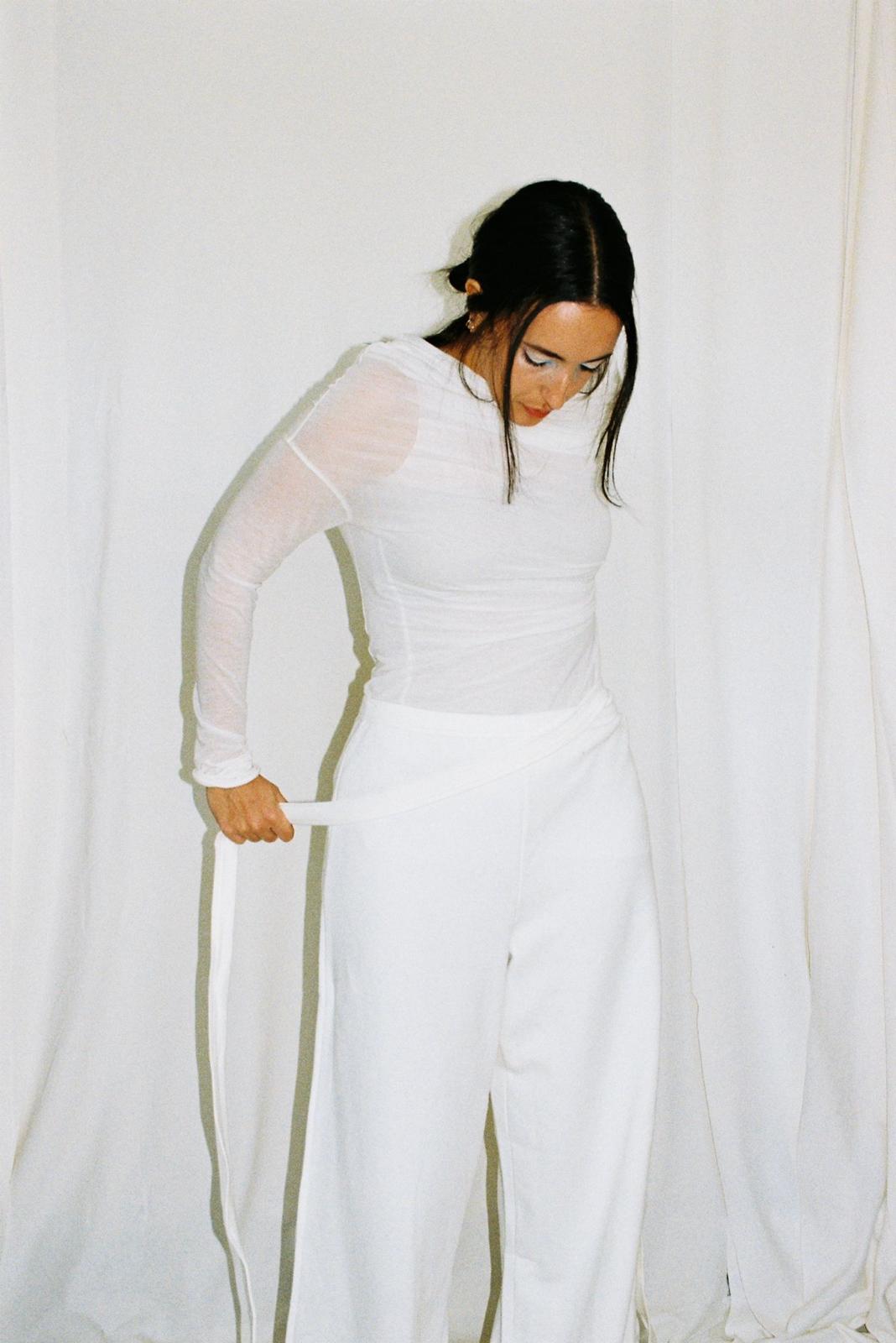Wrap  Sweat Pants- Ivory Jersey