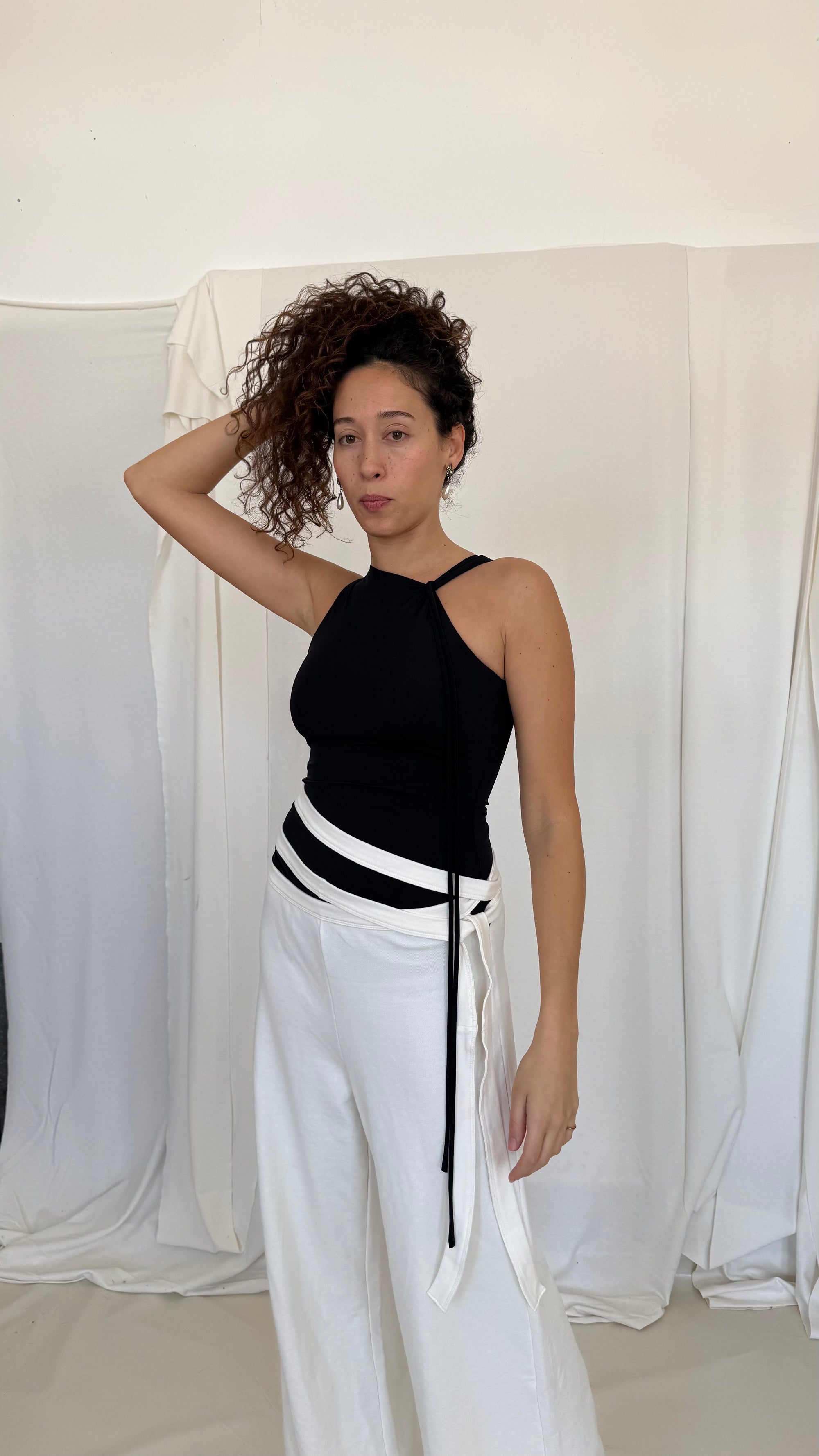 Wrap  Sweat Pants- Ivory Jersey