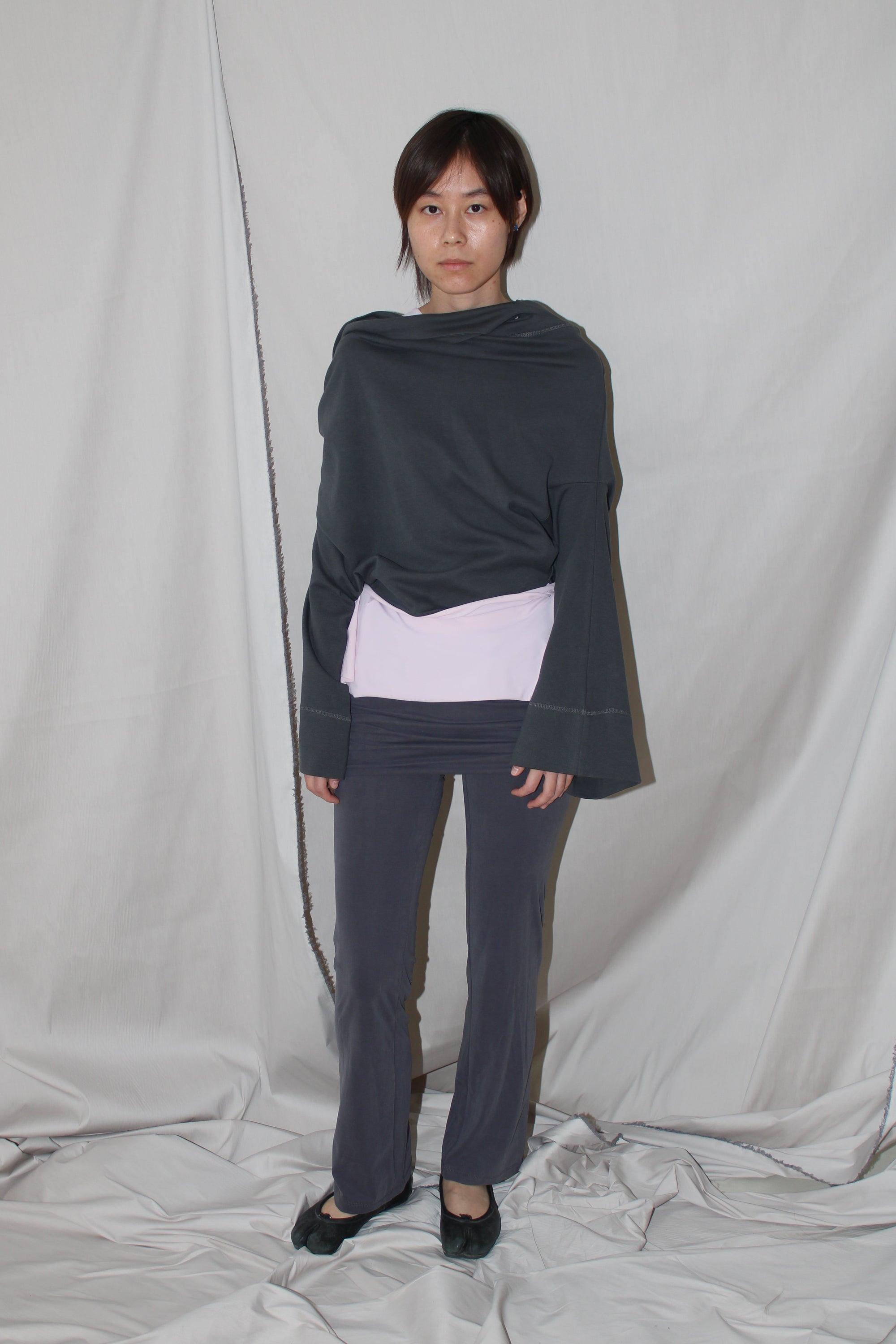 Adjustable Skirted Leggings- Gray Cupro