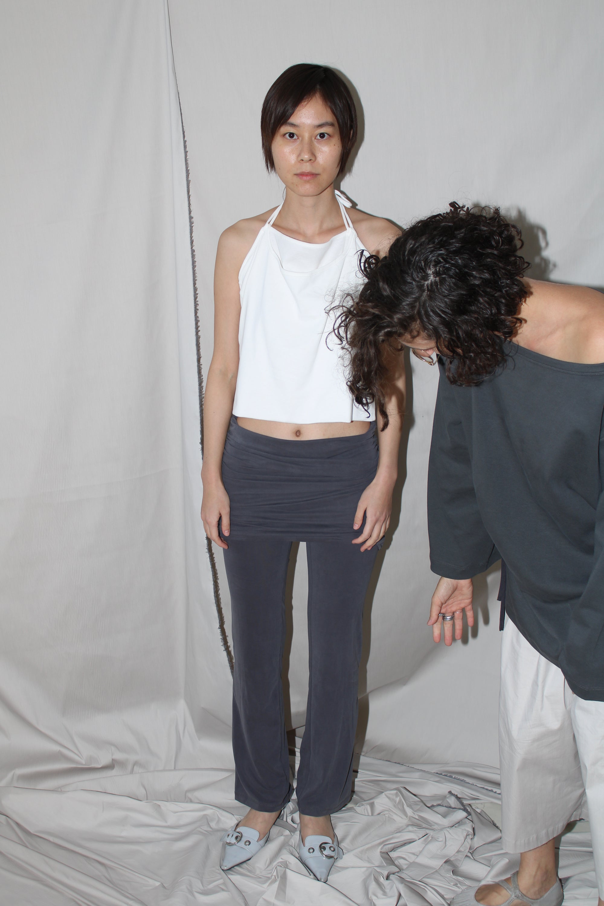 Adjustable Skirted Leggings- Gray Cupro