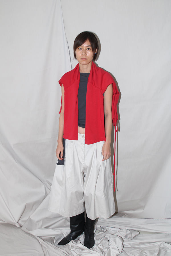 Wide tailored bermuda- Gray