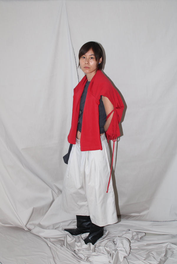Wide tailored bermuda- Gray