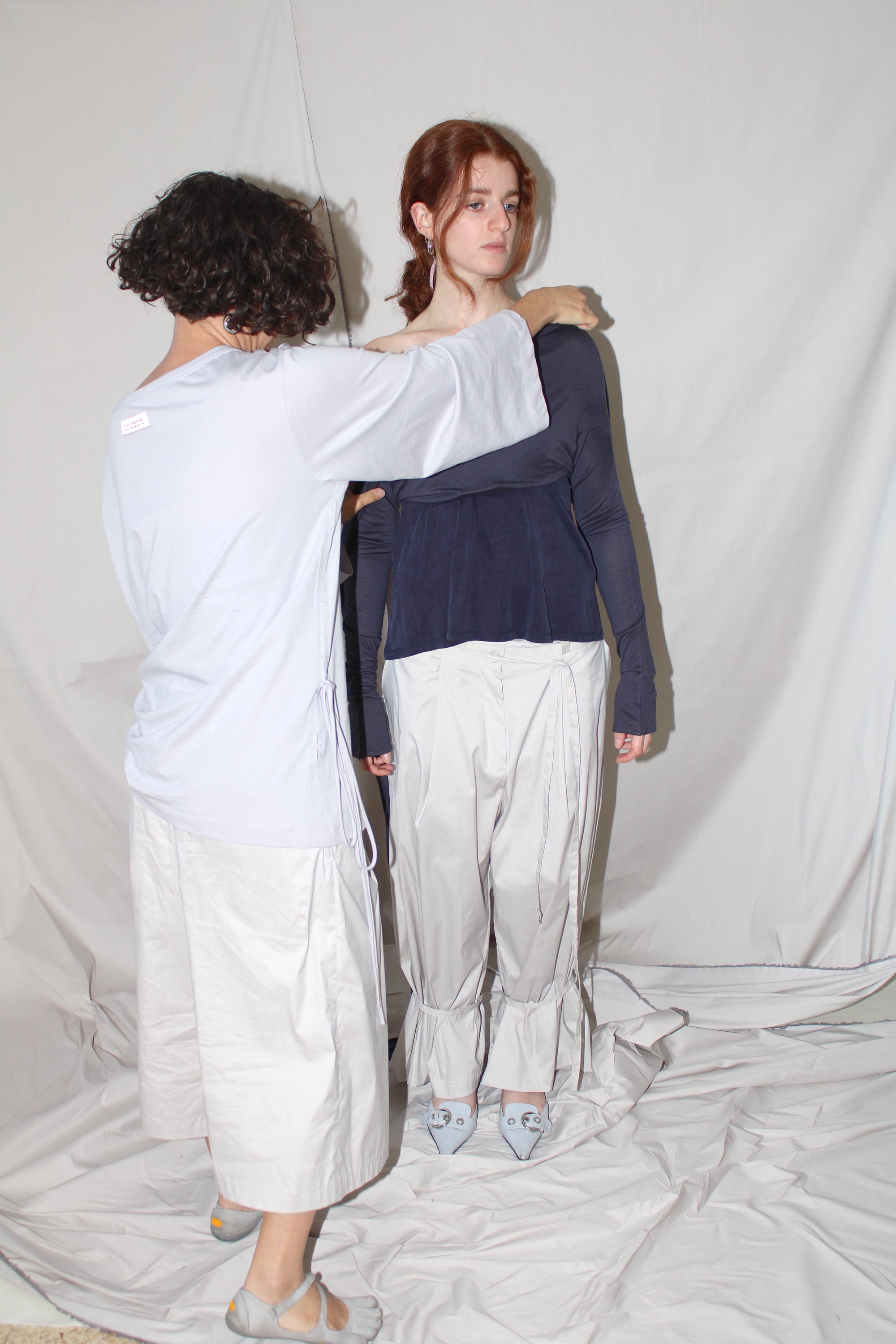 Pleated Pants With An Adjustable Hem Strap- Gray