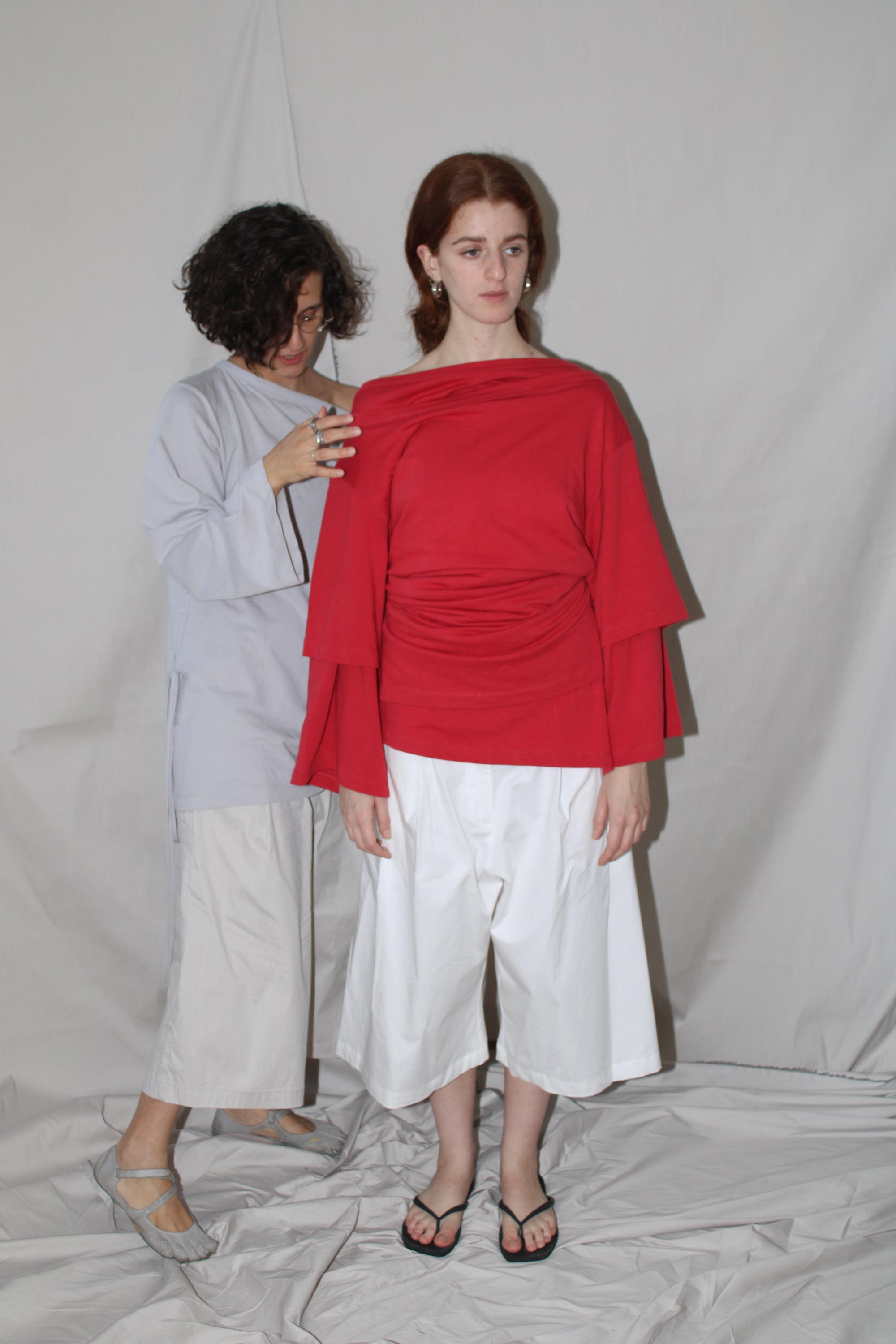Wide tailored bermuda- White