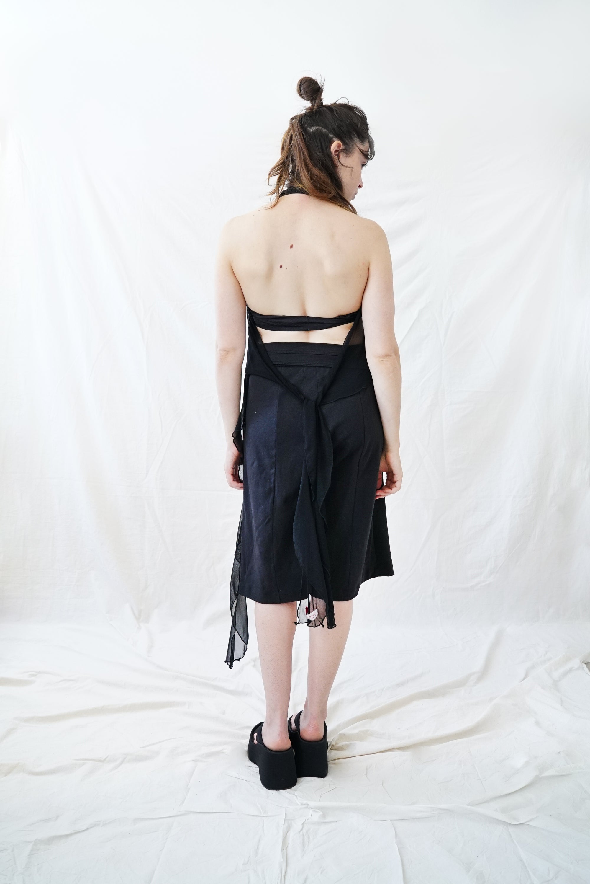Skin Wrap Top- Black Mesh