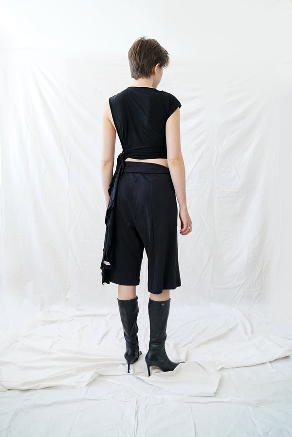 Skin Wrap Top- Black Cupro