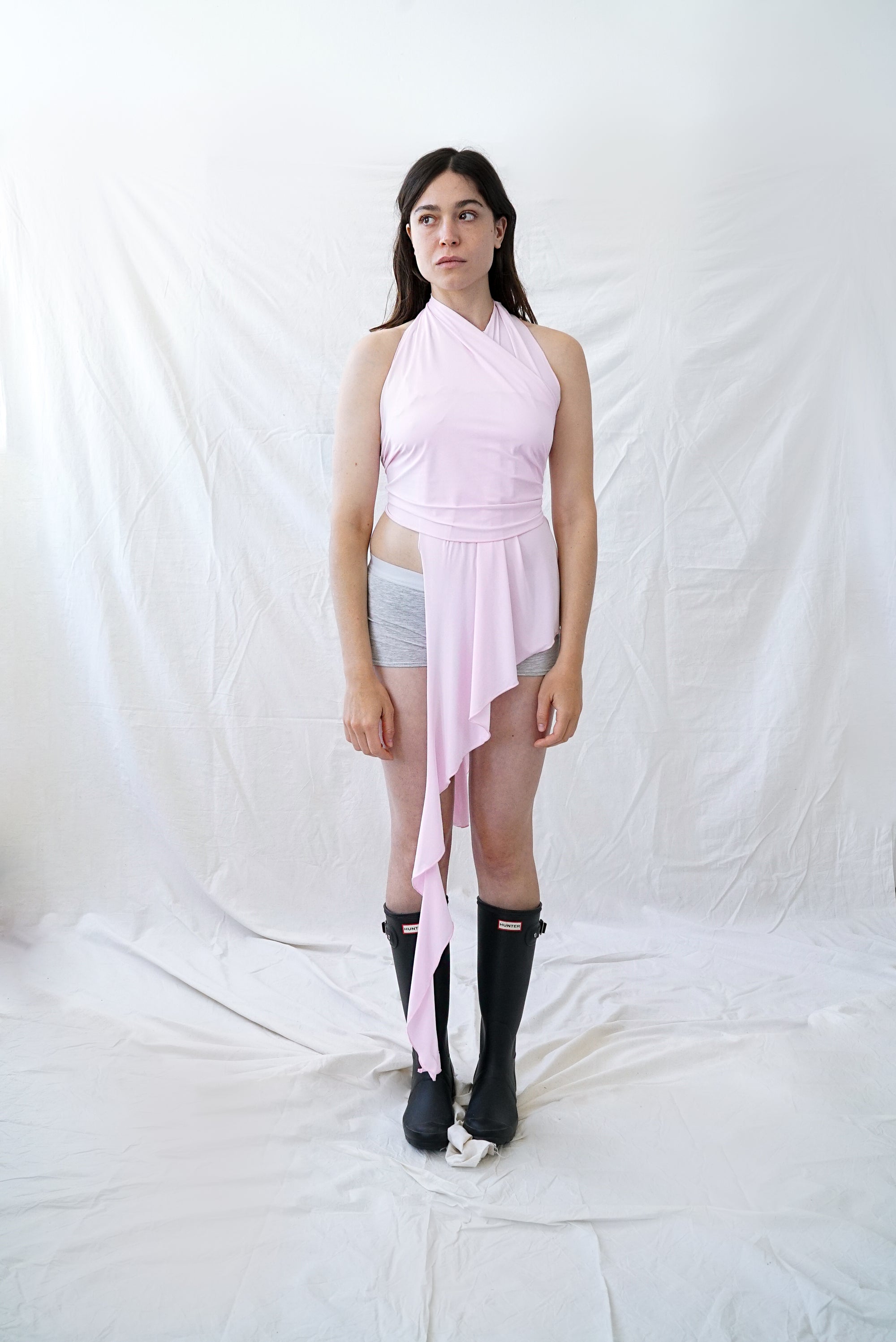 Skin Wrap Top- Baby Pink Lycra