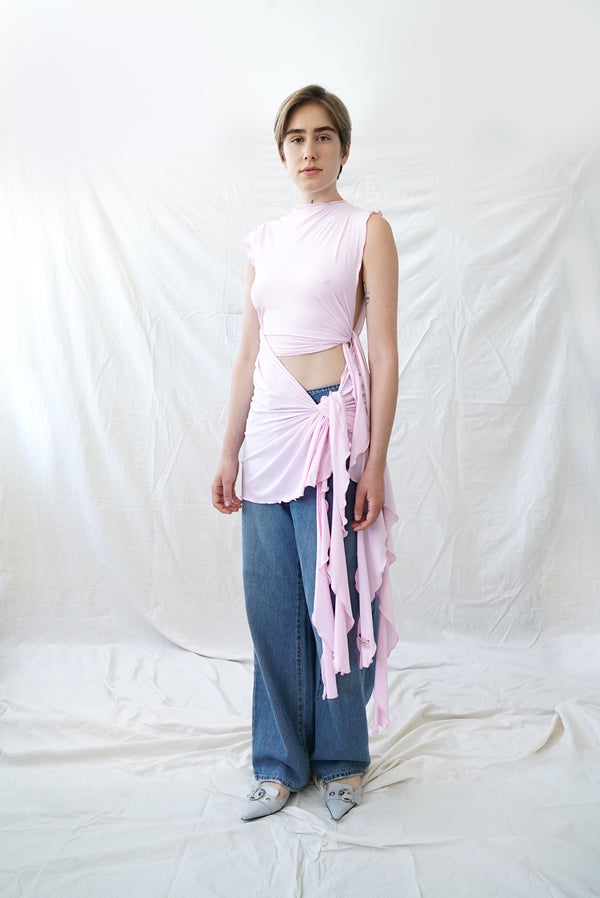 Skin Wrap Dress- Baby Pink Lycra