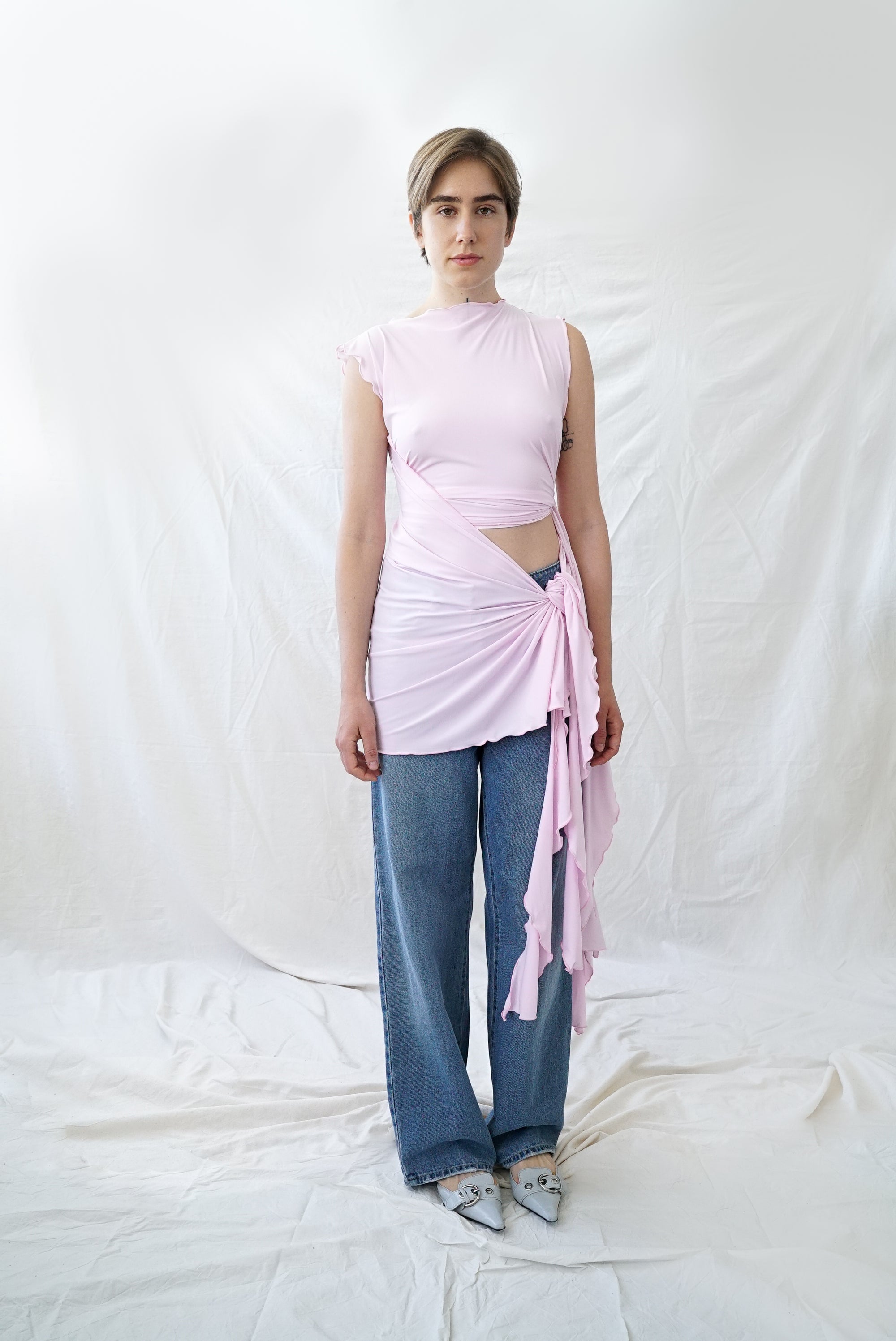 Skin Wrap Dress- Baby Pink Lycra
