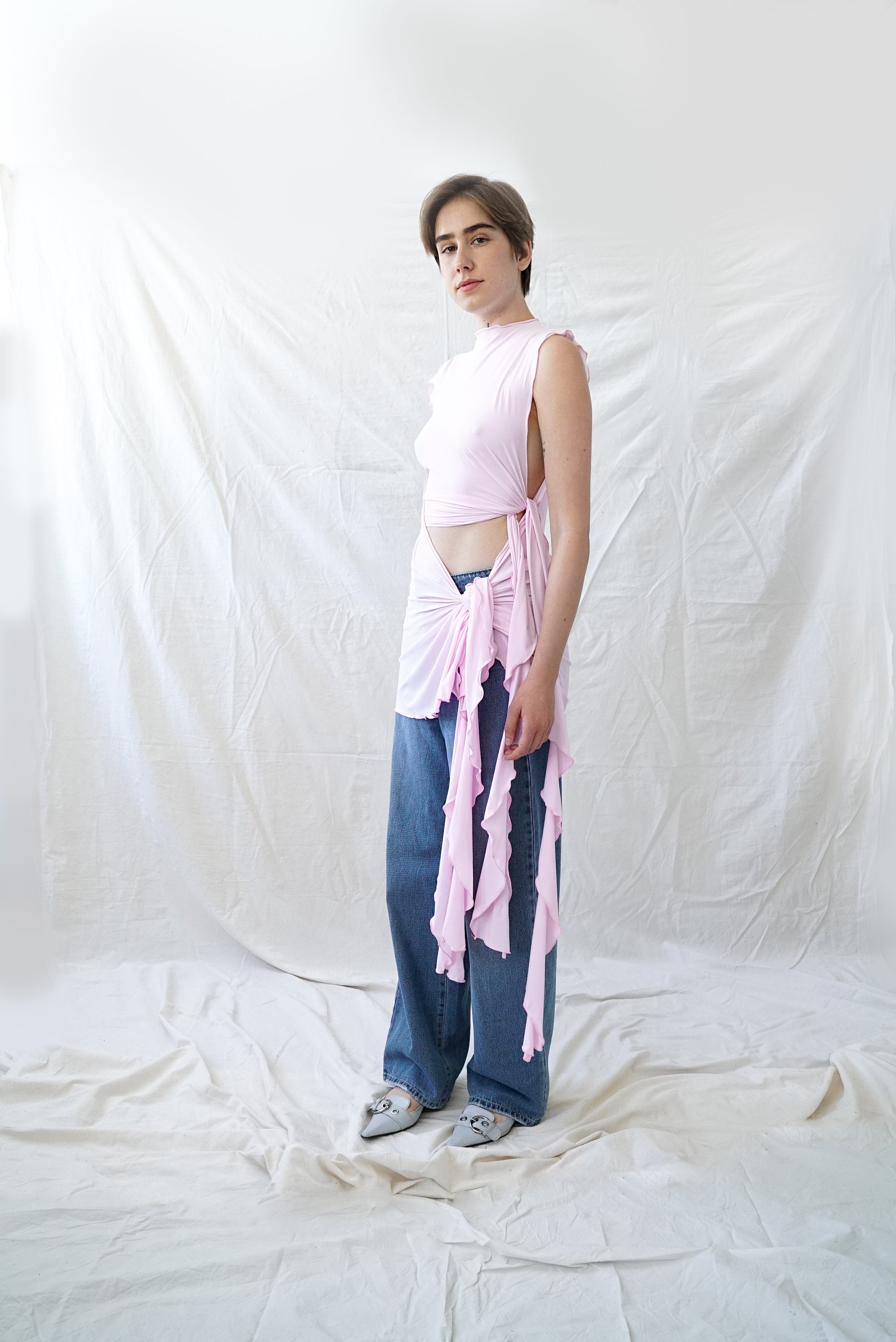 Skin Wrap Dress- Baby Pink Lycra