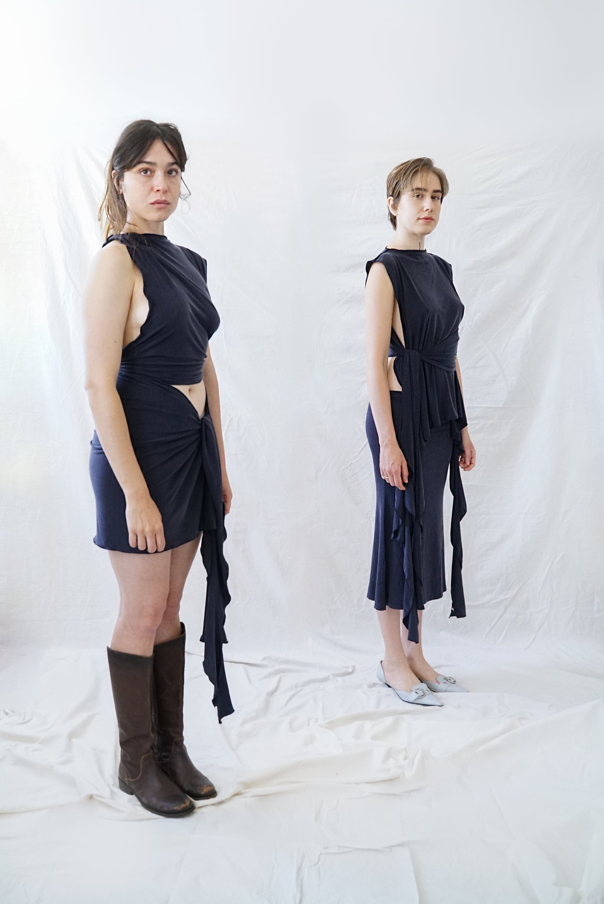 Skin Wrap Top- Navy Blue Cupro