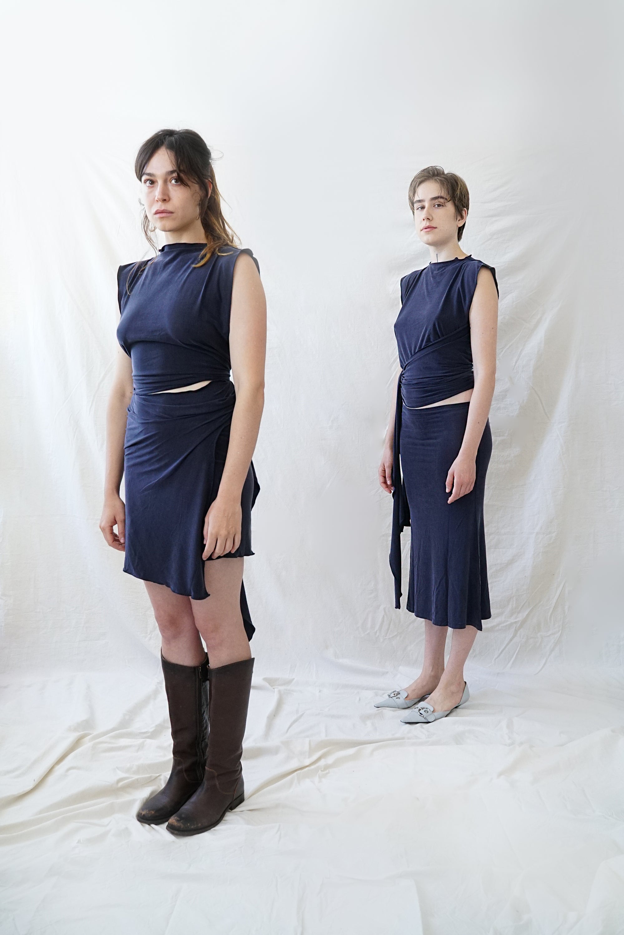 Skin Wrap Top- Navy Blue Cupro